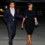 The President and First Lady depart JFK Airport.